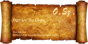 Ogrin Szilas névjegykártya